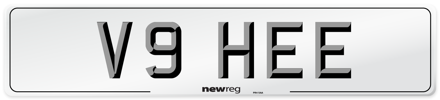 V9 HEE Number Plate from New Reg